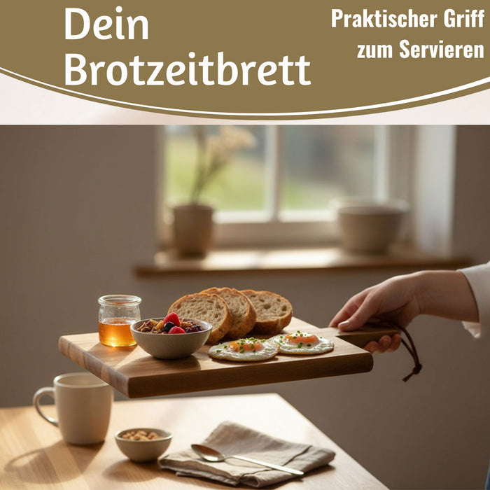 KI-generiertes Bild,Holz Griffbrett Servierbrett 35cm Akazie Eckig Schneidebrett Tranchierbrett