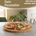 KI-generiertes Bild,XL Holz Pizzateller Servierteller 32cm Bambus Rund Schneidebrett Vesperbrett