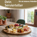 KI-generiertes Bild,XL Holz Pizzateller Servierteller 32cm Bambus Rund Schneidebrett Vesperbrett