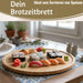 KI-generiertes Bild,XL Holz Pizzateller Servierteller 32cm Bambus Rund Schneidebrett Vesperbrett
