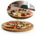 KI-generiertes Bild XL Holz Pizzateller Servierteller 32cm Bambus Rund Schneidebrett Vesperbrett