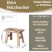 KI-generiertes Bild,Vintage Holz Fußhocker Braun Rustic 24cm Tritthocker Schemel Fußbank Bänkchen