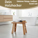 KI-generiertes Bild,Vintage Holz Fußhocker Braun Rustic 24cm Tritthocker Schemel Fußbank Bänkchen
