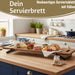 KI-generiertes Bild,XXL Akazie Serviertablett 67cm klappbar Holz Tablett Tabletttisch Frühstückstablett