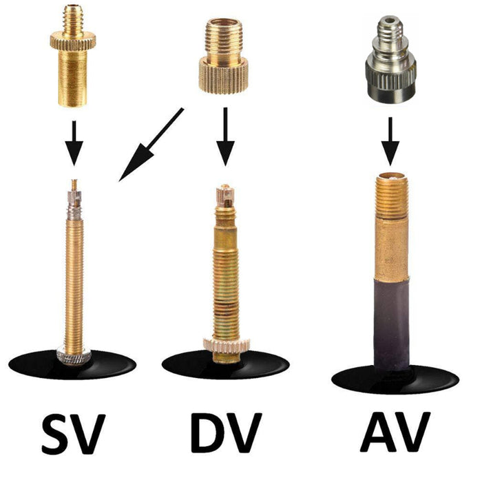 3x Fahrrad SV AV DV Ventil-Adapter Set Dunlop Schrader Autoventil — LS-LebenStil
