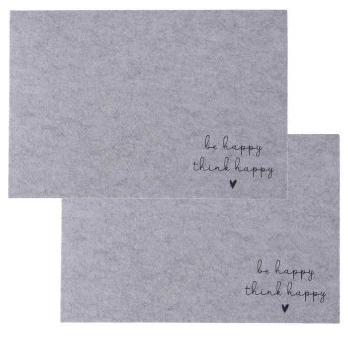 KI-generiertes Bild 2x Filz Tischset Platzset Happy Hell-Grau 45cm Rechteckig Platzdeckchen Platzmatte