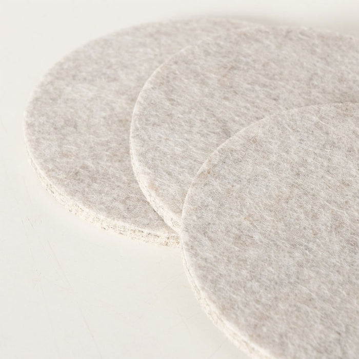 10x Filz Glasuntersetzer Beige Rund 10cm mit Box für Gläser Getränke Tassen Deko