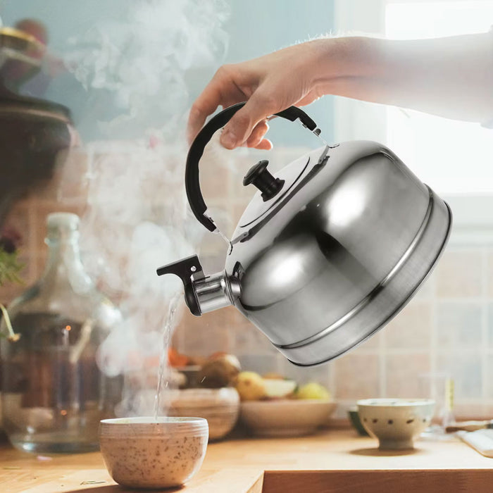 Edelstahl Flötenkessel 2,5L Camping Wasserkessel Pfeifkessel Teekessel — LS-LebenStil