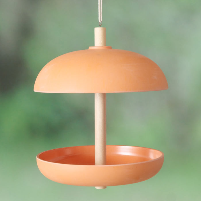 Vogel Futterstation Fressbar Orange Kunstharz Vogel-Futterhaus zum Aufhängen