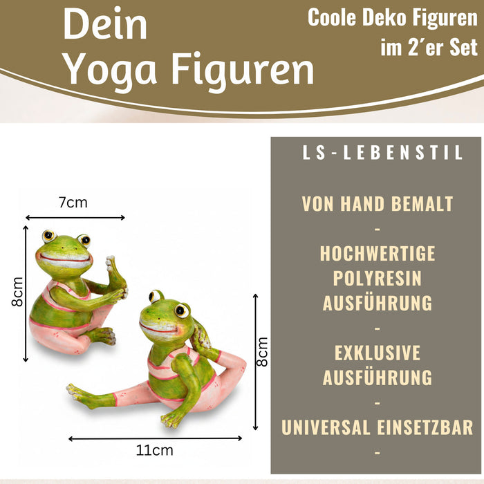 2 Yoga Deko-Figuren Frösche Set 8cm Skulptur Gymnastik Feng Shui Deko-Objekt