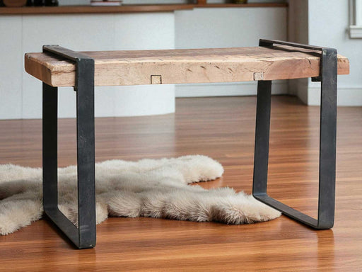 Vintage Holz Bänkchen 35x20cm Braun Recycelt Fußbank Fußhocker Tritthocker