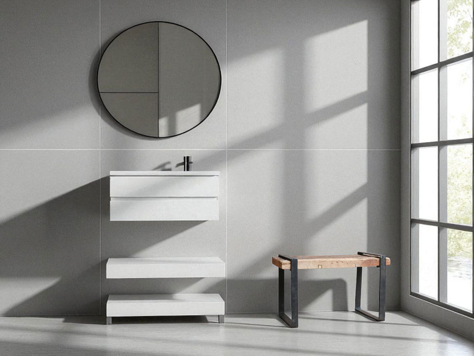 Vintage Holz Bänkchen 35x20cm Braun Recycelt Fußbank Fußhocker Tritthocker