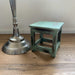 Vintage Holz Fußhocker Tritthocker Türkis 26cm Fundholz Schemel Fußbank Bänkchen