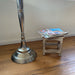 KI-generiertes Bild,Vintage Holz Fußhocker Tritthocker Weiß 26cm Fundholz Schemel Fußbank Bänkchen