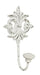 2x Vintage Kleiderhaken 15x7cm Weiß Blume Garderobenhaken Wandhaken