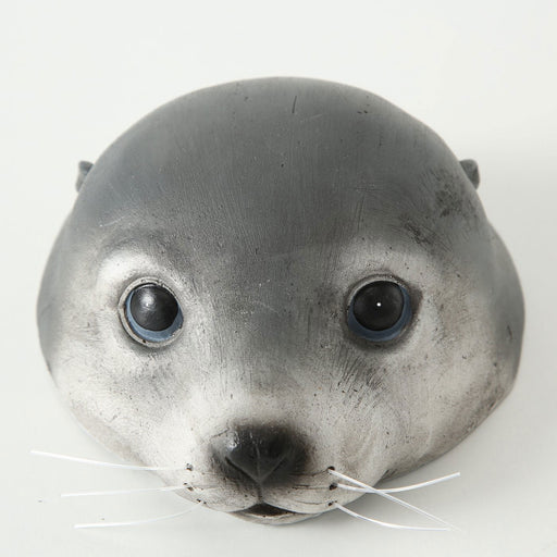 Gartenteich Schwimmtier Robbe 17cm Seehund Kopf Garten-Figur Teich-Deko