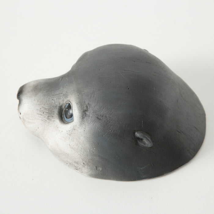 Gartenteich Schwimmtier Robbe 17cm Seehund Kopf Garten-Figur Teich-Deko