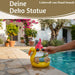 XL Deko Figur Gartenzwerg Gelb sitzend 17cm Gnom Skulptur Gartenstatue Statue Objekt
