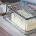KI-generiertes Bild,Vintage Glas Butterdose 16x10cm 2tlg. Deckel Beurre Butterglocke Butterschale
