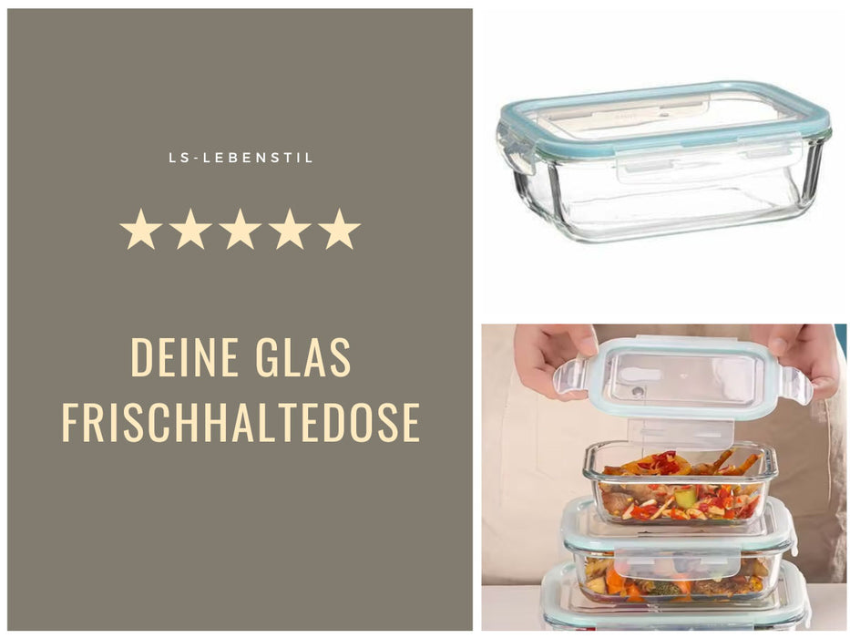 KI-generiertes Bild,Glas Frischhaltedose Cook & Lock 1480ml mit Deckel Lebensmittel Mikrowelle Gefrierbox