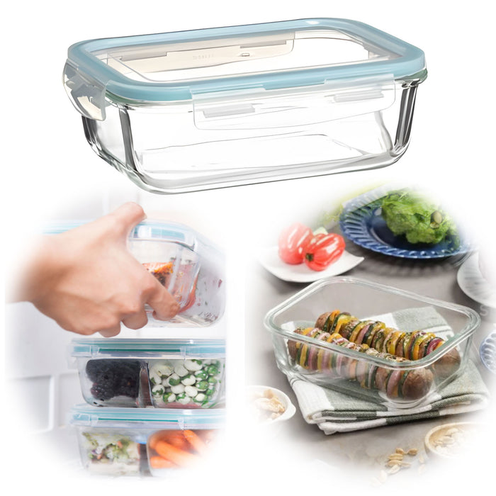 Glas Frischhaltedose Cook & Lock 550ml mit Deckel Lebensmittel Mikrowelle Gefrierbox