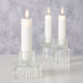3er Set Glas Kerzenständer Klar 7cm Kerzenhalter für Stabkerzen Teelichter