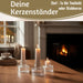 KI-generiertes Bild,3er Set Glas Kerzenständer Klar 7cm Kerzenhalter für Stabkerzen Teelichter