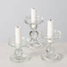3er Set Glas Kerzenständer Klar 28cm Kerzenhalter für Stabkerzen Stumpenkerzen