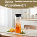 KI-generiertes Bild,2x Glas Flasche Wasserkaraffe 1L Borosilikatglas Deckel Sieb Karaffe Krug Flasche
