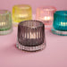 2x Glas Teelichthalter Set 7x8cm Ibiza Grau Teelichtglas Windlicht-Halter