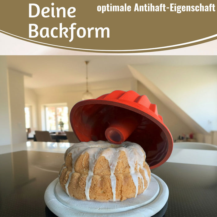KI-generiertes Bild,Silikon Gugelhupf Backform 24cm Rund Napfkuchenform Gugelhupfform Kuchenform