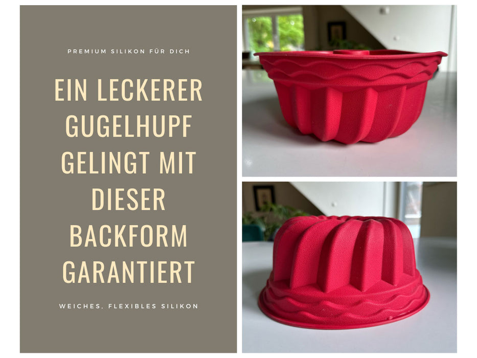 KI-generiertes Bild,Silikon Gugelhupf Backform 24cm Rund Napfkuchenform Gugelhupfform Kuchenform