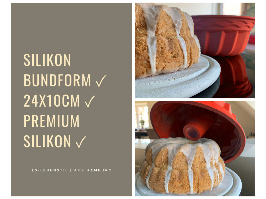 Silikon Gugelhupf Backform 24cm Rund Napfkuchenform Gugelhupfform Kuchenform