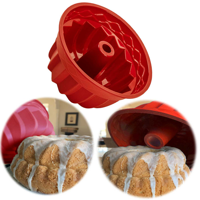 Silikon Gugelhupf Backform 24cm Rund Napfkuchenform Gugelhupfform Kuchenform