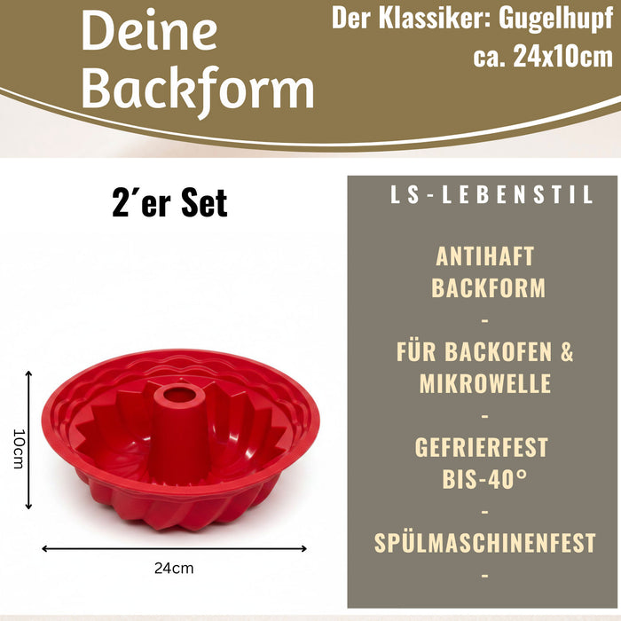 KI-generiertes Bild,Silikon Gugelhupf Backform 24cm Rund Napfkuchenform Gugelhupfform Kuchenform