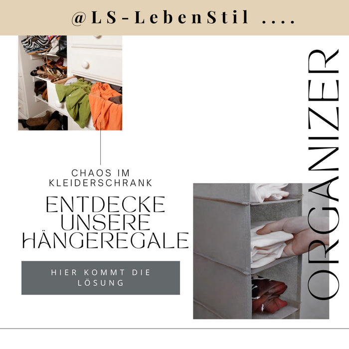 aufbewahrung hängeregal Hängeorganizer 6 Fächer Hängeregal 120x30cm Breit Schuhregal Hängeaufb — LS-LebenStil
