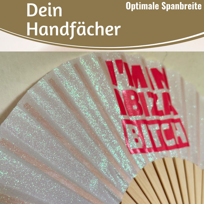 KI-generiertes Bild,Handfächer Holz Stoff Fächer "Karma Baby" Gelb Lila faltbar Faltfächer