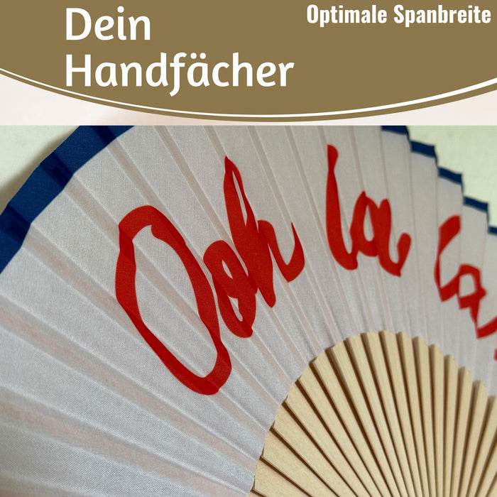 KI-generiertes Bild,Handfächer Holz Stoff Fächer "Karma Baby" Gelb Lila faltbar Faltfächer