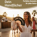 Handfächer Holz Stoff Fächer "Cool Vibes Only" Schwarz faltbar Faltfächer