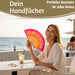 Handfächer Holz Stoff Fächer "Geh mir aus der Sonne" Pink faltbar Faltfächer