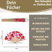 Handfächer Holz Stoff Fächer "Herzen" Rot Pink faltbar Faltfächer