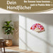 Handfächer Holz Stoff Fächer "Herzen" Rot Pink faltbar Faltfächer