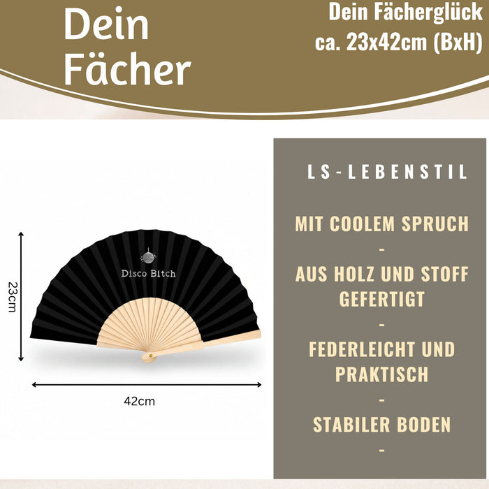KI-generiertes Bild,Handfächer Holz Stoff Fächer "Karma Baby" Gelb Lila faltbar Faltfächer