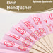 KI-generiertes Bild,Handfächer Holz Stoff Fächer "Older Wiser Hotter" Pink Rot faltbar Faltfächer