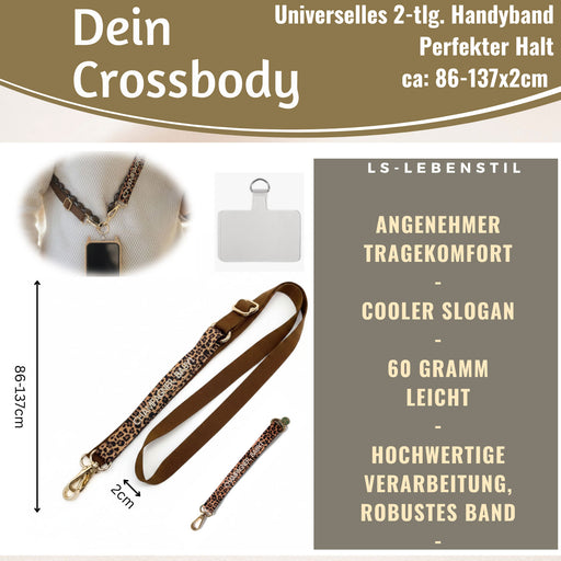 KI-generiertes Bild,Crossbody Handykette Champagner Baby Leo 2 Karabiner zum Umhängen Smartphones