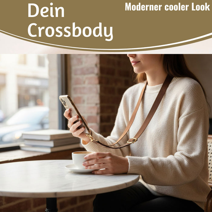 Crossbody Handykette Champagner Baby Leo 2 Karabiner zum Umhängen Smartphones