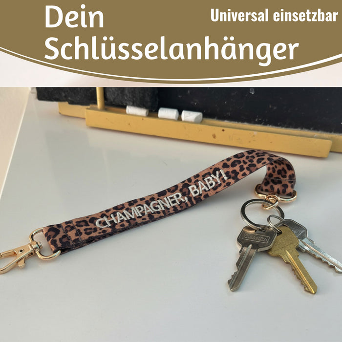 Crossbody Handykette Champagner Baby Leo 2 Karabiner zum Umhängen Smartphones