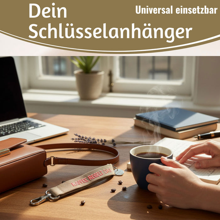 Crossbody Handykette Kaffee regelt Taupe Pink 2 Karabiner zum Umhängen Smartphones