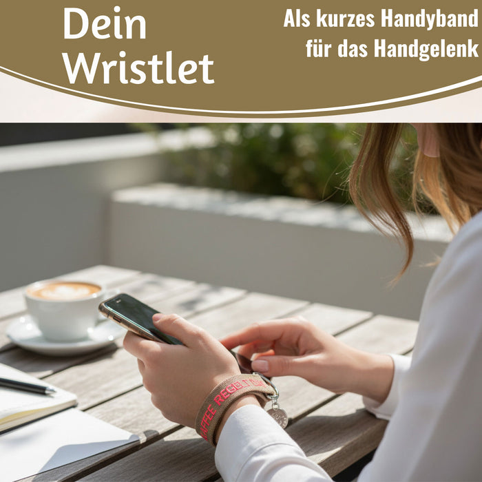 Crossbody Handykette Kaffee regelt Taupe Pink 2 Karabiner zum Umhängen Smartphones