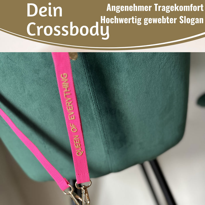 Crossbody Handykette Queen Pink Gold 2 Karabiner zum Umhängen Smartphones